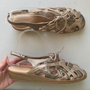 BeautiFeel Women's Corsica Sandals Platinum Bronze Gold Gladiator Women Sz 9-9.5